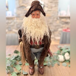 JCPenney Brown and Red Holiday Santa Figurine